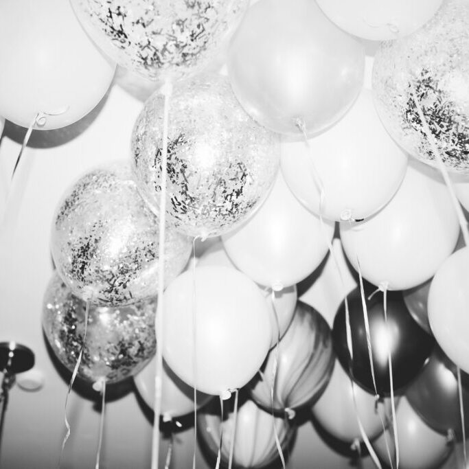 Close up of balloons at a party